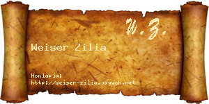 Weiser Zilia névjegykártya